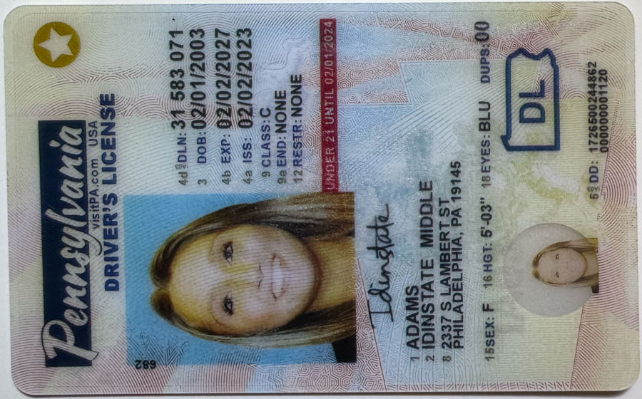 IDINSTATE IDINSTATE.PH New Pennsylvania U21 2022 State Fake ID