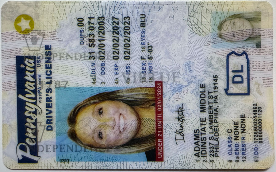 IDINSTATE IDINSTATE.PH New Pennsylvania U21 2022 State Fake ID