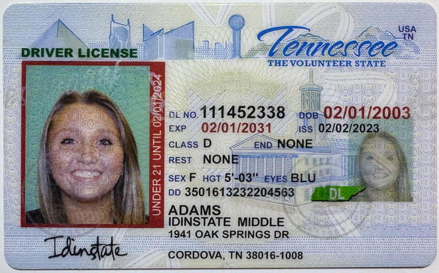 IDINSTATE IDINSTATE.PH New Tennessee U21 State Fake ID