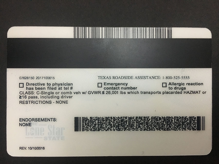 fake texas driver license template reALID