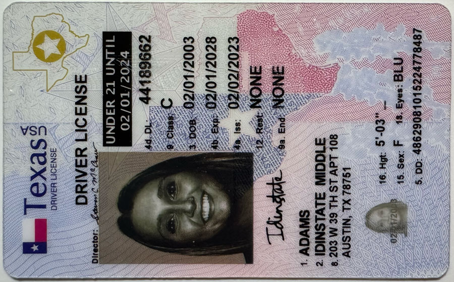 IDINSTATE IDINSTATE.PH New Texas U21 2022 State Fake ID