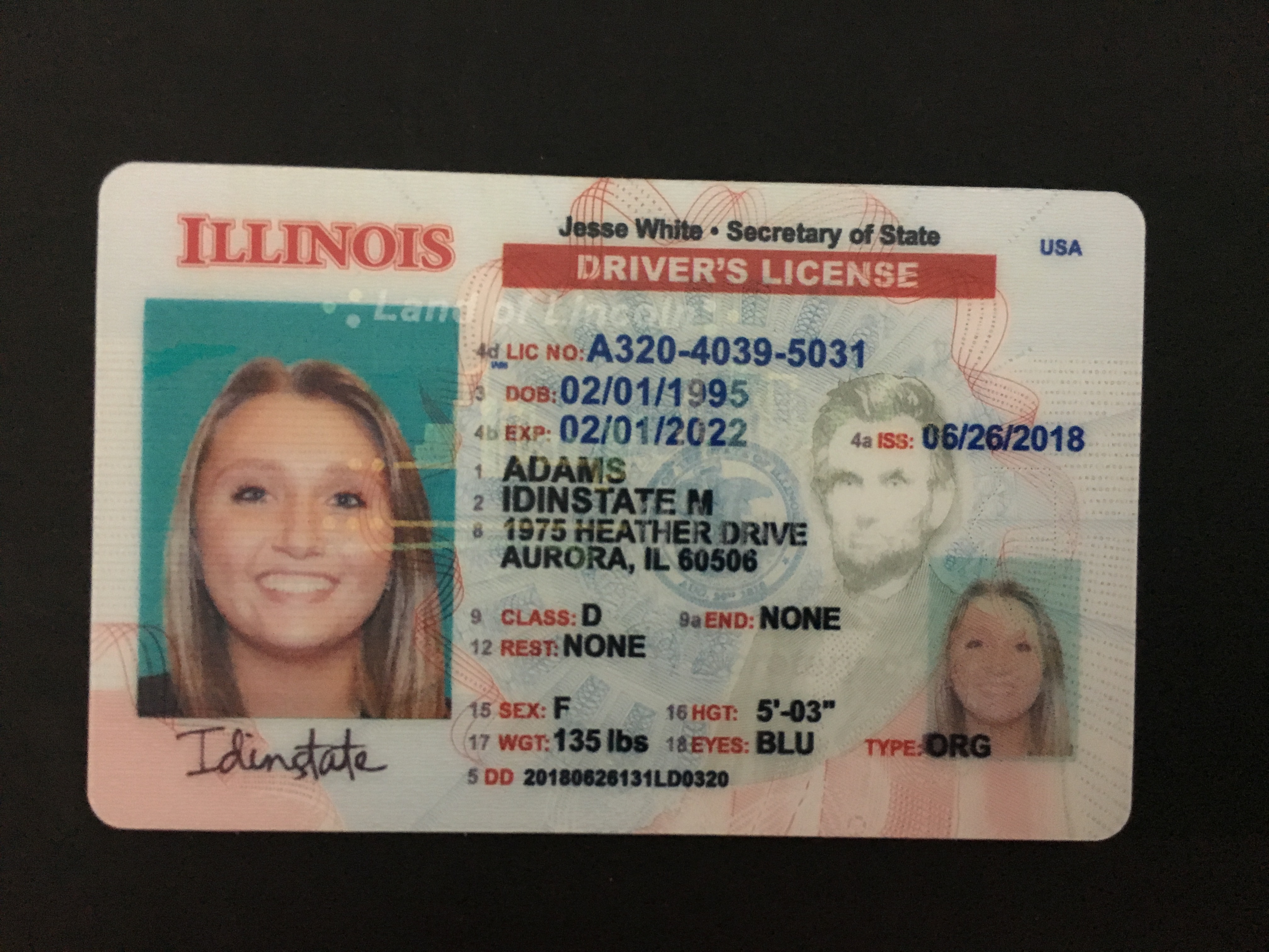 New Illinois Fake Driver license