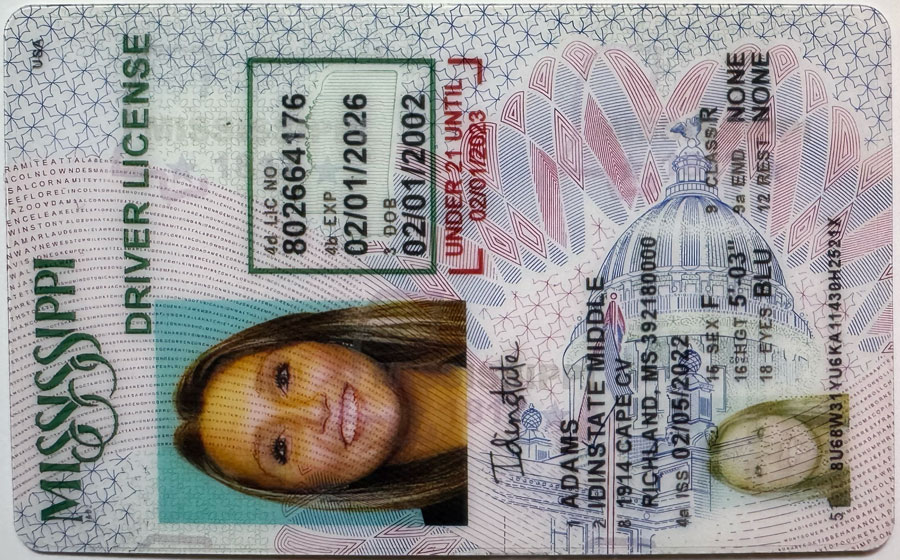 IDINSTATE IDINSTATE.PH New Mississippi U21 State Fake ID