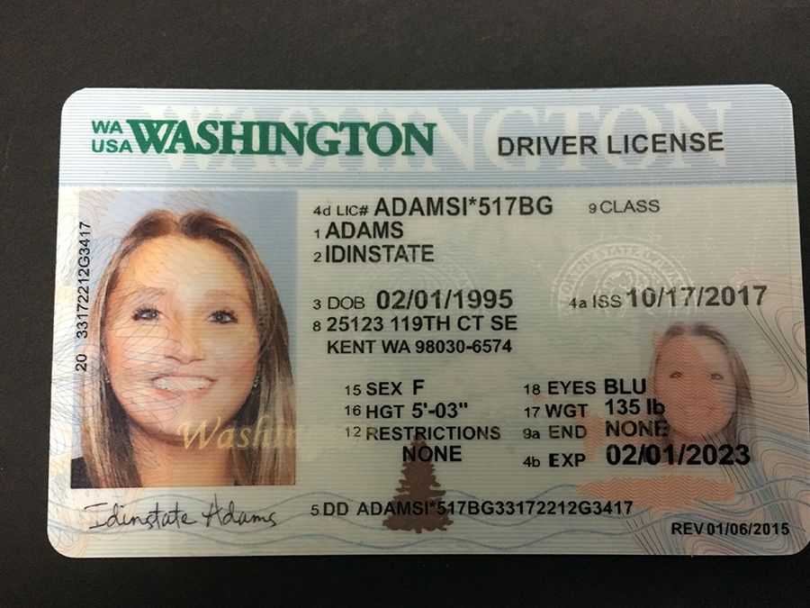 New Washington Fake Driver license